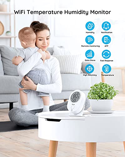 Govee Smart WiFi Thermometer Hygrometer H5051 Indoor with LCD & App Alert | Temperature and humidity monitor greenhouse & wine cellar remotely, get 2-year free data storage export