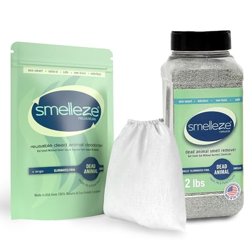 SMELLEZE Ultimate Odor Removal Bundle – 2 lb. Granules + 1 Reusable Pouch | Eliminates Tough Smells | Safe, Natural & Long-Lasting Indoor & Outdoor Odor Control