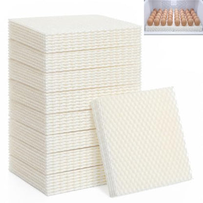 10 Pcs Incubator Humidity Pads -7.1" x 6.7" x 1.2" Incubator Parts Replacement Wick Pads for Cabinet Incubators, High Water Retention for Chicken, Duck, Quail & Reptile Eggs, White