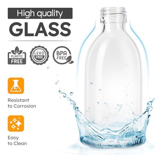 2 Pack Glass Spray Bottles 8.8 oz, 250ml Empty Spray Bottle(Black Nozzle) | Empty Glass Spray Bottles for cleaning, Plants, Pets, Hair, Labels, Funnel, Pipettes - color: 8.5 oz Clear-Black Lids