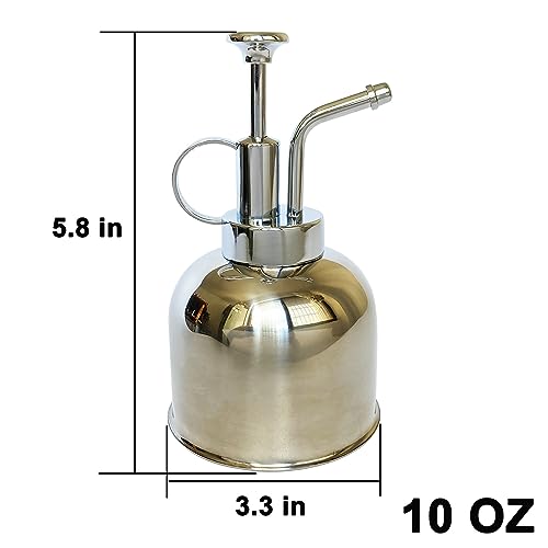 Stainless Steel Plant Sprayer, Small Watering Can for Indoor Potted Plants - color: 10oz/Gloss Silver