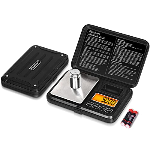 Fuzion Digital Pocket Gram Scale 200g/0.01g with 50g Calibration Weight | Easy Calibration, Tare and PCS, Mini Scale Grams Ounces Grains for Jewelry, Coins, Powder, Herbs, Spices (Battery Included) - color: Black, size: 200/0.01g