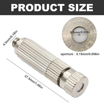 10 Pcs High Pressure Misting Nozzles Stainless Steel for Outdoor Cooling Misting System, High Pressure Anti Drip Cleanable, 3/16" Thread (0.8mm) - size: 0.8mm