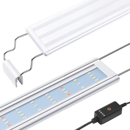 HITOP Full Spectrum LED Aquarium Light – 16-24” Classic Fish Tank Light with Timer, Aquarium Plant Light with Stable Extendable Brackets (16-24in) - size: 16-24in