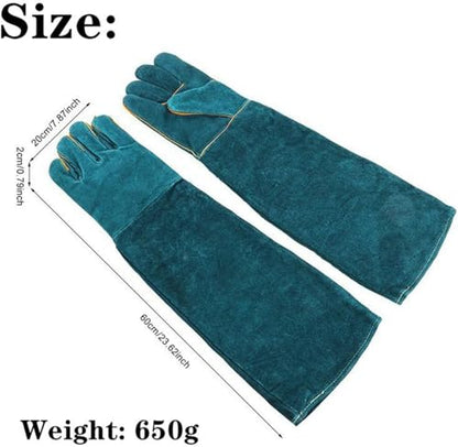 Animal Handling Anti-Bite Gauntlet, 60cm/23.6" Long Sleeve Protective Glove, Bite-Resistant for Cat, Dog, Snake, Falcon, Reptile Handling and