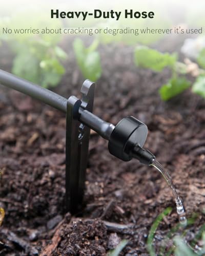 Pawfly 500 ft. 1/4" Drip Irrigation Tubing, Black Distribution Tubing for Drip Irrigation System, Polyethylene Drip Line, Drip Irrigation Hose Tube for Quick-Connect Drip Irrigation Emitters - size: 500 Feet