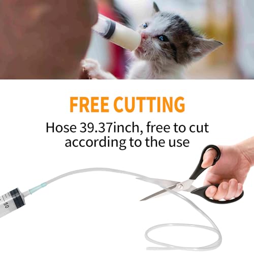 Hoypeyfiy 200ml Large Syringe ,Plastic Syringe with 40 Inches Plastic Tubing for Scientific Labs,Liquid,Plant Irrigation,Perfumes,Inks,Feeding Pets
