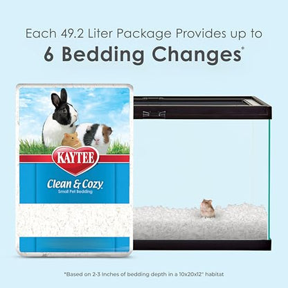 Kaytee Clean & Cozy White Paper Bedding, Made for Small Animals, 49.2 Liters - size: 49.2 Liters