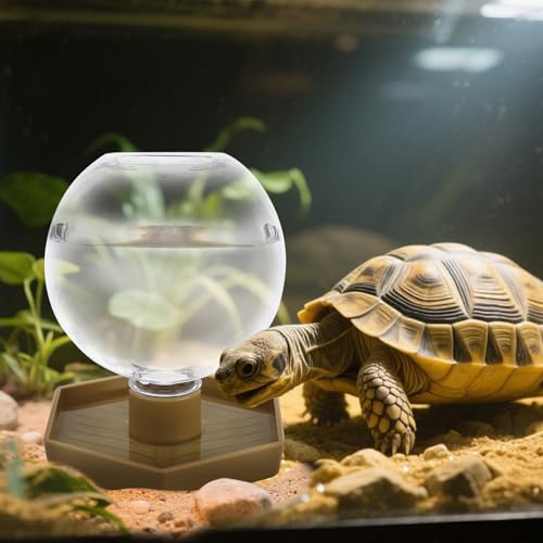 Reptile Water Feeder,Gecko Bearded Dragon Automatic Water Dispenser 12 Oz Amphibians Waterer Dish Terrarium Bowls for Lizards Turtles Snake Frog,Round Shaped