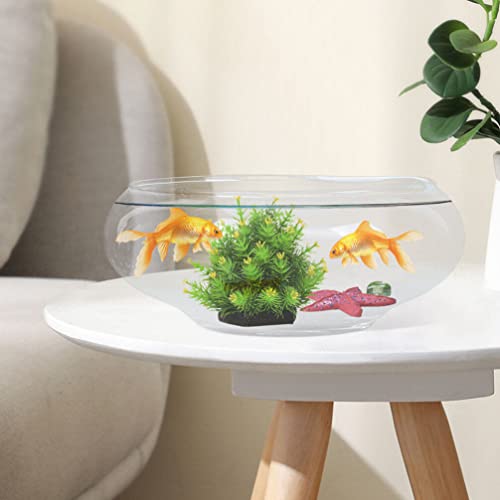 BESPORTBLE Clear Fish Bowl Vase Bubble Bowl Wide Mouth Flower Vase Round Shallow Planter Terrarium Aquatic Plant Pot Daffodil Pot Hydroponic Planter Fish Tank Bowl - size: 25.00X25.00X10.00CM