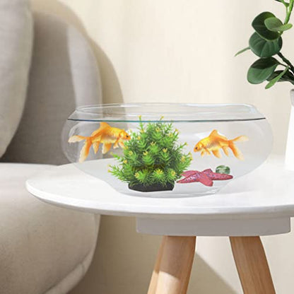 BESPORTBLE Clear Fish Bowl Vase Bubble Bowl Wide Mouth Flower Vase Round Shallow Planter Terrarium Aquatic Plant Pot Daffodil Pot Hydroponic Planter Fish Tank Bowl - size: 25.00X25.00X10.00CM