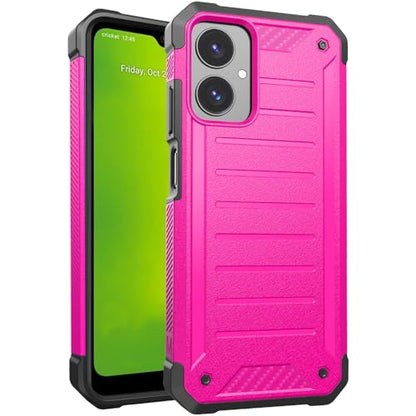 for Cricket Icon 2026 (Regular Version) Premium Tough Hybrid Cover Phone Case + Extreme Band (Pink) - color: Pink