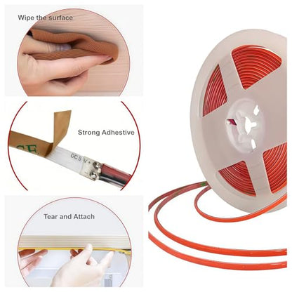 Ultra-Narrow 3mm USB-C COB LED Strip Lights Self-Adhesive, for Kitchen Cabinets, Bedroom, Gaming Desk (Red, 4ft) - color: Red, size: 4ft