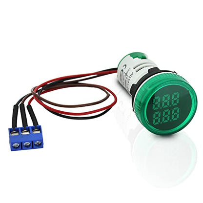 Digital Led Display Indicator Light Counter 22mm, Measuring Range 0-99999, Signal Light for Mount Panels - AD101-22CT Model, Circle Panel, Green (3 Pack) - style: Green - Counter
