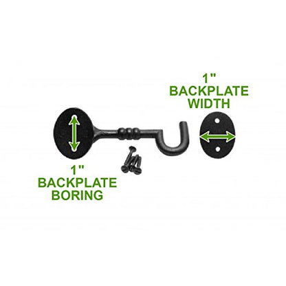 Renovators Supply Manufacturing Door Latch Lock 5 in. Wrought Iron Hook and Eye Latch for Door with Mounting Hardware - size: 5 Inch