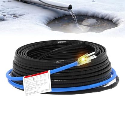 6FT Self-Regulating Heating Cable, 120V Corrosion Resistant | Fluoropolymer Heat Cable for Sewage Pipes, Wastewater Systems and Sump Pumps, Provides Freeze Protection in Cold Weather - style: 6FT