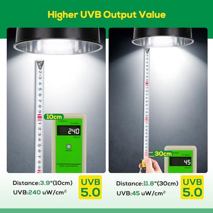 UVB Bulb for Reptiles, 5.0 26W UVB Light for Reptiles, Hygger zoo UVA UVB Reptile Light Bulb Reptile UVB Bulb UVB Light for Hermit Crab Snake Chameleon Reptile Lamp Terrarium Lamp for Tropical Reptile - size: 5.0-6.1 Inch