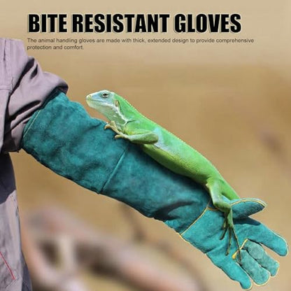 Asixxsix Animal Handling Gloves, Bite Proof Long Gloves for Cat Reptile Snake, Puncture & Scratch with Extended Design, for Pet Training, Outdoor Adventures