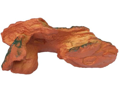Reptile Rock Hide Cave Hiding Place, Rock Basking Platform,Great for Lizards,Snakes,Turtles,Geckos,Frogs,Amphibians,Small Animals - Lagrge Size(Yellow-Orange)