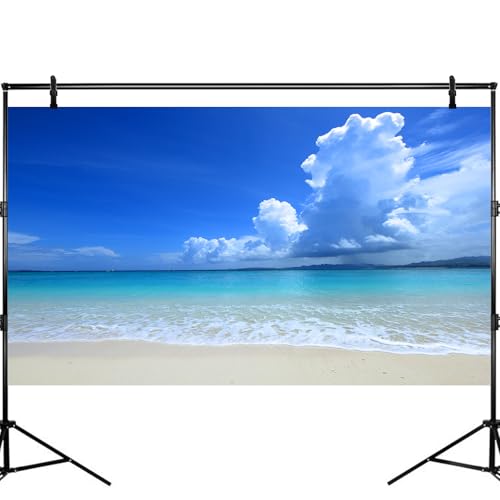 Tropical Beach Aquarium Background Ocean Sea Sandbeach Fish Tank Background Ocean Seascape Terrarium Backgrounds Sunny Blue Sky Clouds Seacoast Ocean Sea Waves Reptile Tank Backgrounds 72x16in - color: Blue, size: 72(W)x16(H)inches/ 180(W)*40cm(H)