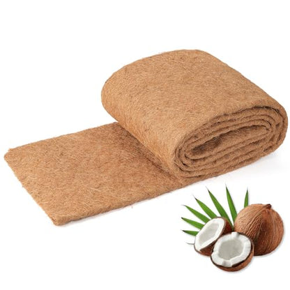 Coco Liner Roll 24x160 Inch, Natural Coconut Liners for Planter Flower Basket, Thick Coco Fiber Mat for Hanging Basket, Garden Decoration, Animal Pet Pads, Reptile Carpet - size: 24 x 160 inch