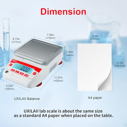 Lab Scale 3200g x 0.01g High Precision Electronic Analytical Balance 0.01g Accuracy Laboratory Balance Digtal Scale Gram Scale Jewelry Scale with 1Kg Calibration Weight - size: 3200g0.01g