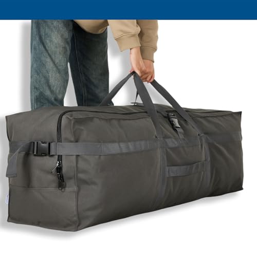 Large Duffel Bag, Waterproof Carry on Weekend Overnight Storage Bag over Luggage for Airline, Travel, Camping, Moving - color: 180L-Dark Grey