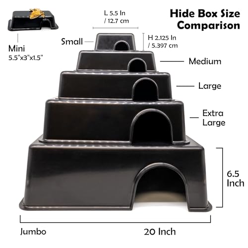 Pangea Reptile Hide Box, A - Mini 5.5"x3"x1.5" | Fits Most Standard Rack Units, Usable as Snake Tank Accessories, Good for Ball Python, Boas, Leopard Geckos, Kingsnake - size: A- Mini