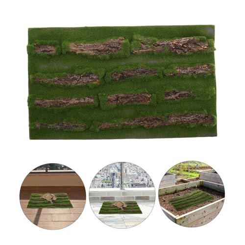 Mikikit Multifunctional Reptile Tank Carpet Realistic Grass Rug for Turtle Basking Pad Aquarium Grass Mat Outdoor Rug