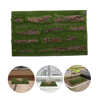 Mikikit Multifunctional Reptile Tank Carpet Realistic Grass Rug for Turtle Basking Pad Aquarium Grass Mat Outdoor Rug