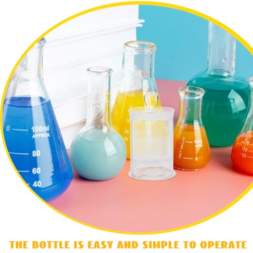 Healifty 4.7 Inch Glass Specimen Bottle, Clear Sample Jar | Clear Round Glass Jar with Lid for Lab Samples, Specimen Storage, Classroom Science, Industrial Use and Display