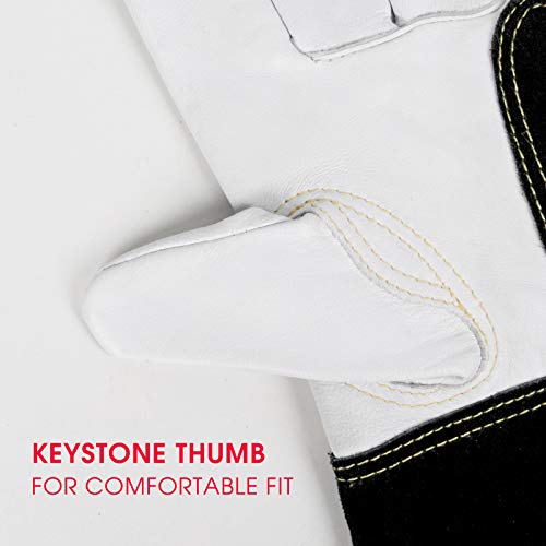 YESWELDER Premium Goatskin TIG Welding Gloves | Top Grain Leather | High Dexterity | True - Fit-Large - size: Large (Pack of 1)
