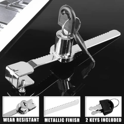 Luomorgo Sliding Glass Door Ratchet Lock, 1 Pc | Keyed Alike, Showcase Display Lock, Chrome