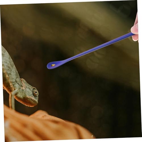 2pcs Sturdy Reptile Spoon Reptile Feeding Tool Dish Gecko Feeding Spoon Pet Supply - color: Blue