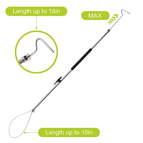 Dog Catcher Pole Animal Catch Pole Control Tool Trap Kit | for Dogs, Pig, Fox, Hog Calf Coyote Bulldog Wolf Goat and Other Wildlife Catching - 52inch with Flashlight