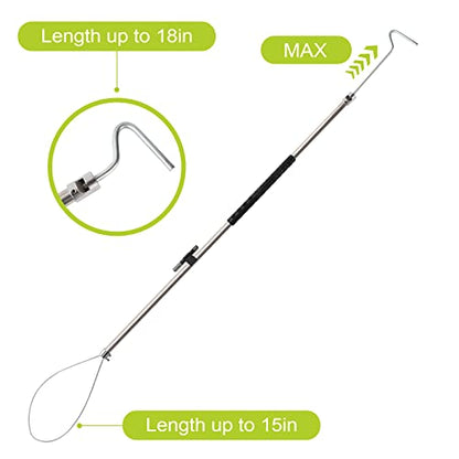 Dog Catcher Pole Animal Catch Pole Control Tool Trap Kit | for Dogs, Pig, Fox, Hog Calf Coyote Bulldog Wolf Goat and Other Wildlife Catching - 52inch with Flashlight