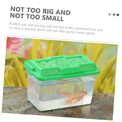 iplusmile Portable Handheld Aquarium for Turtles and Pets Transparent Fish Tank Lightweight for to and Transport Animals - size: 15x11cm