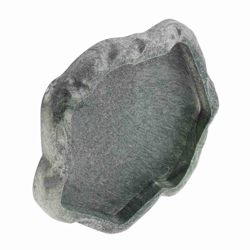 Pssopp Reptile Feeder Bowl, ABS Resin Rock Design Water Dish, Shallow Food Bowl with Smooth Surface Easy to Clean, for Lizard Gecko Bearded Dragon Terrarium Use (Small) - size: Small