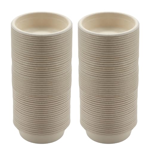 Gecko Feeding Cups, 100-Pack 1 Oz Small Paper Bowls for Crested Gecko Food and Water, Disposable Condiment Cups for Reptile Feeding Dishes and Ledge Accessories, Biodegradable
