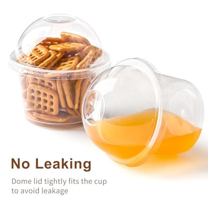 Kucoele 9 OZ Clear Plastic Cups with Dome Lids, 50 Pack | Dessert Cups, Parfait Cups, Party Serving Cups, For Yogurt, Fruit, Pudding and Ice Cream - size: 50 Pack