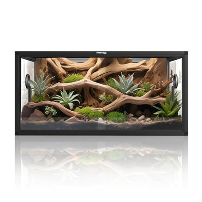 Stackable 50 Gallon Reptile Enclosure for Gecko, Juvenile Reptile | Optimal Ventilation & Light Penetration by Rust Proof Mesh Top, Easy Assembly within 6 Steps with Clear Instruction - color: Ultimate Black, size: 50 Gallon