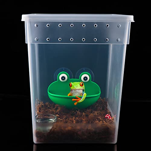 10 Pack Reptile Feeding Box Plastic Transparent Breeding Box for Bearded Dragon Lizard Spider Snake Tree Frog Reptlies (2 Pcs Large Size and 8 Pcs Small Size)
