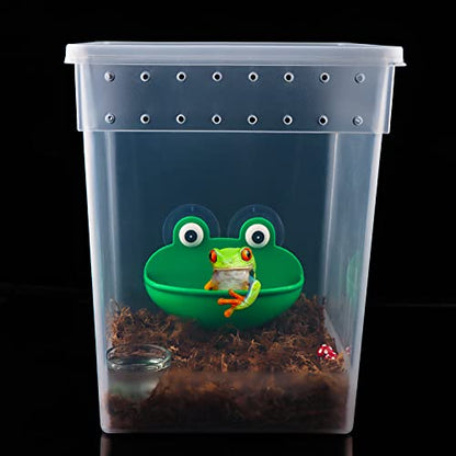 10 Pack Reptile Feeding Box Plastic Transparent Breeding Box for Bearded Dragon Lizard Spider Snake Tree Frog Reptlies (2 Pcs Large Size and 8 Pcs Small Size)