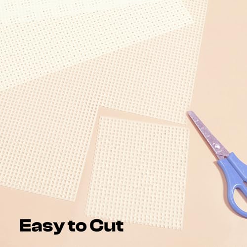 Caydo Plastic Canvas Sheets, 4 Pieces 7 Count 10.5 X 13.5 Inch Plastic Mesh | Plastic Canvas, Eye Mesh for Embroidery, Acrylic Yarn Crafting, Knit Crochet Projects and Make Dividers - color: Clear White - 4pcs