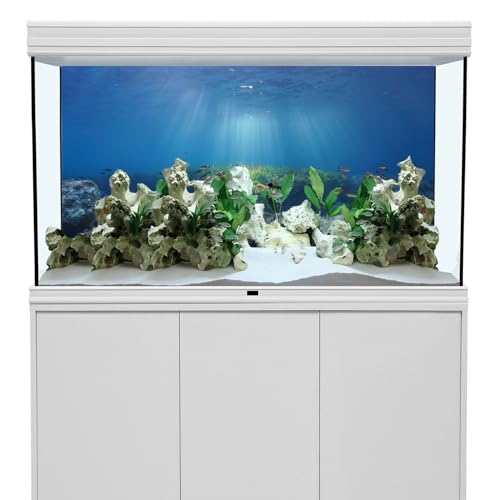 Ocean Floor Fish Tank Backdrop Underwater Stone Aquarium Backdrop 24x12 in | AWERT Vinyl Terrarium Background - size: 24x12in/60x30cm