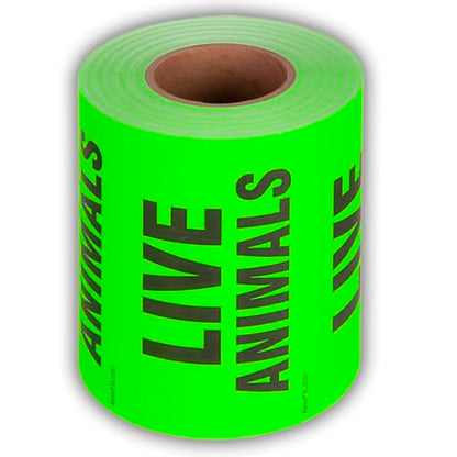 Kenco 3" X 5" Live Animals Fluorescent Shipping Label Stickers for Shipping and Packing - 500 Adhesive Labels Per Roll (5 Pack) - size: 5 PACK