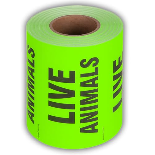 Kenco 3" X 5" Live Animals Fluorescent Shipping Label Stickers for Shipping and Packing - 500 Adhesive Labels Per Roll (10 Pack) - size: 10 PACK