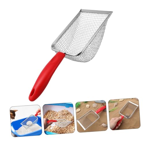 Totority Stainless Steel Cat Litter Scoop Metal Sand Scooper for Cats Reptiles and Beach Sand Mesh Use with Precision Corner Cleaning Effortless Pet Waste Removal Tool