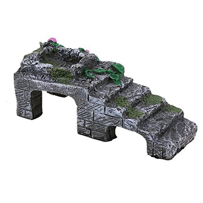 Leadigol Multifunctional Turtle Reptile Climbing Ladder, 14x7.5x4.5cm Basking Platform, Resin Amphibians Tortoise Climbing Resting Platform, Fish Tank Ornaments