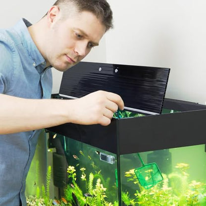 Sieral Aquarium Lids Canopy Set, 20 x 10 Inch, Black, 1 Pcs | Polycarbonate Greenhouse Panels, 19.37 x 9.37 x 0.24 In, for 10/20 Gallon 20" x 10" Aquarium without Center Brace - color: Black, size: 20 x 10 Inch